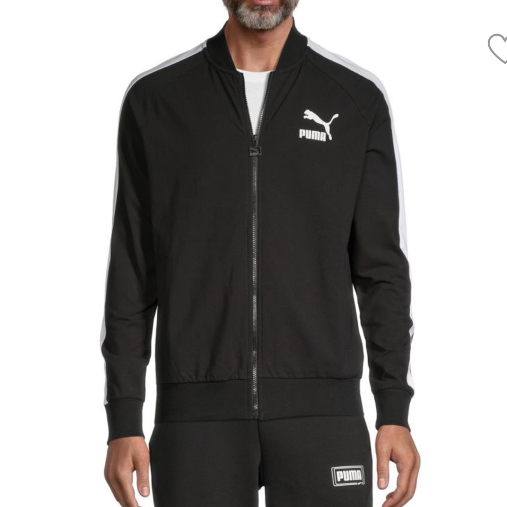 Puma Men’s Full Zip Track Athletic Jacket Black Size Large